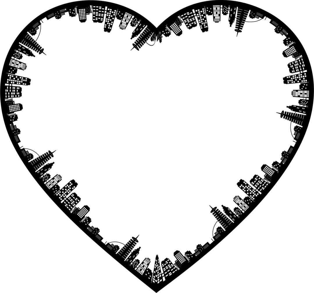 City Skyline II Heart png transparent