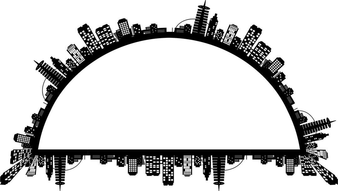 City Skyline II Semi Circle png transparent