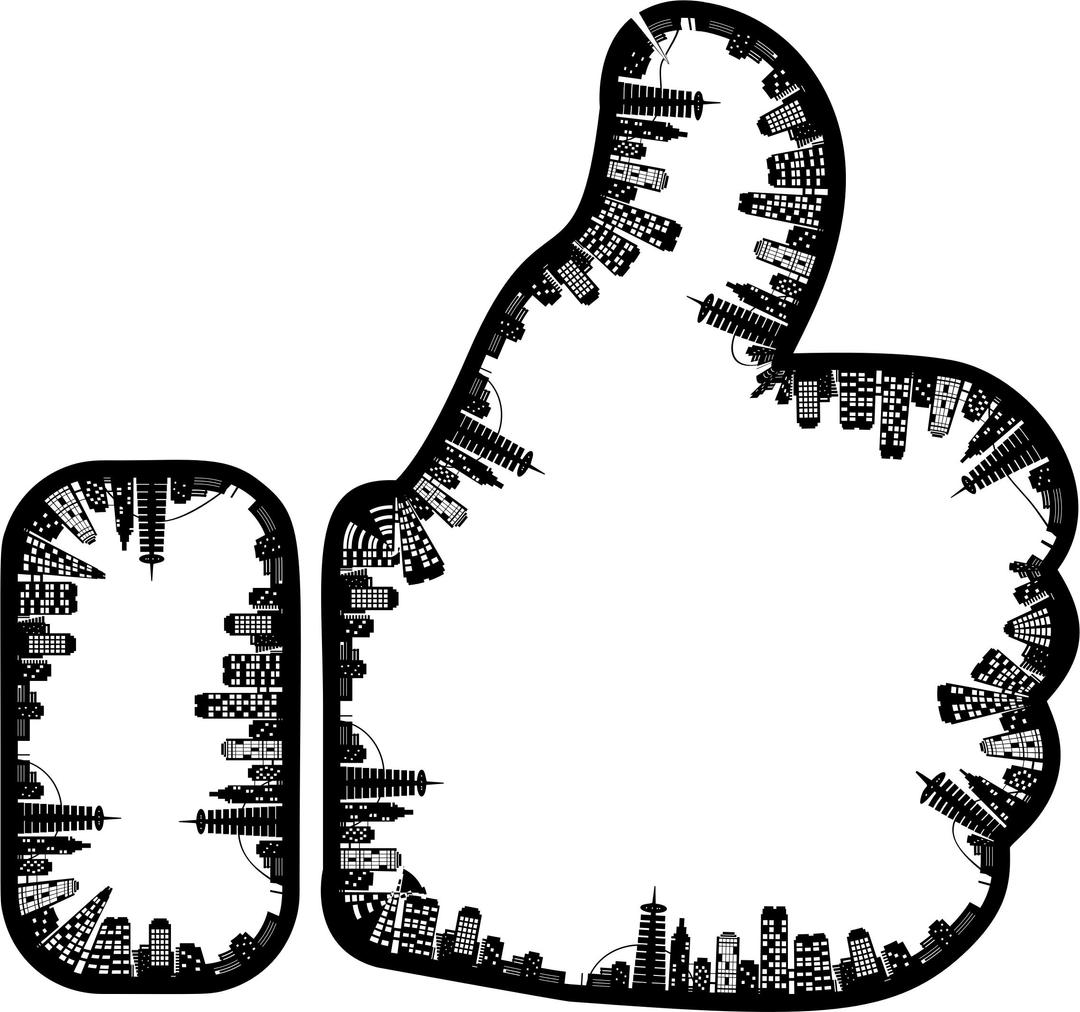 City Skyline II Thumbs Up png transparent