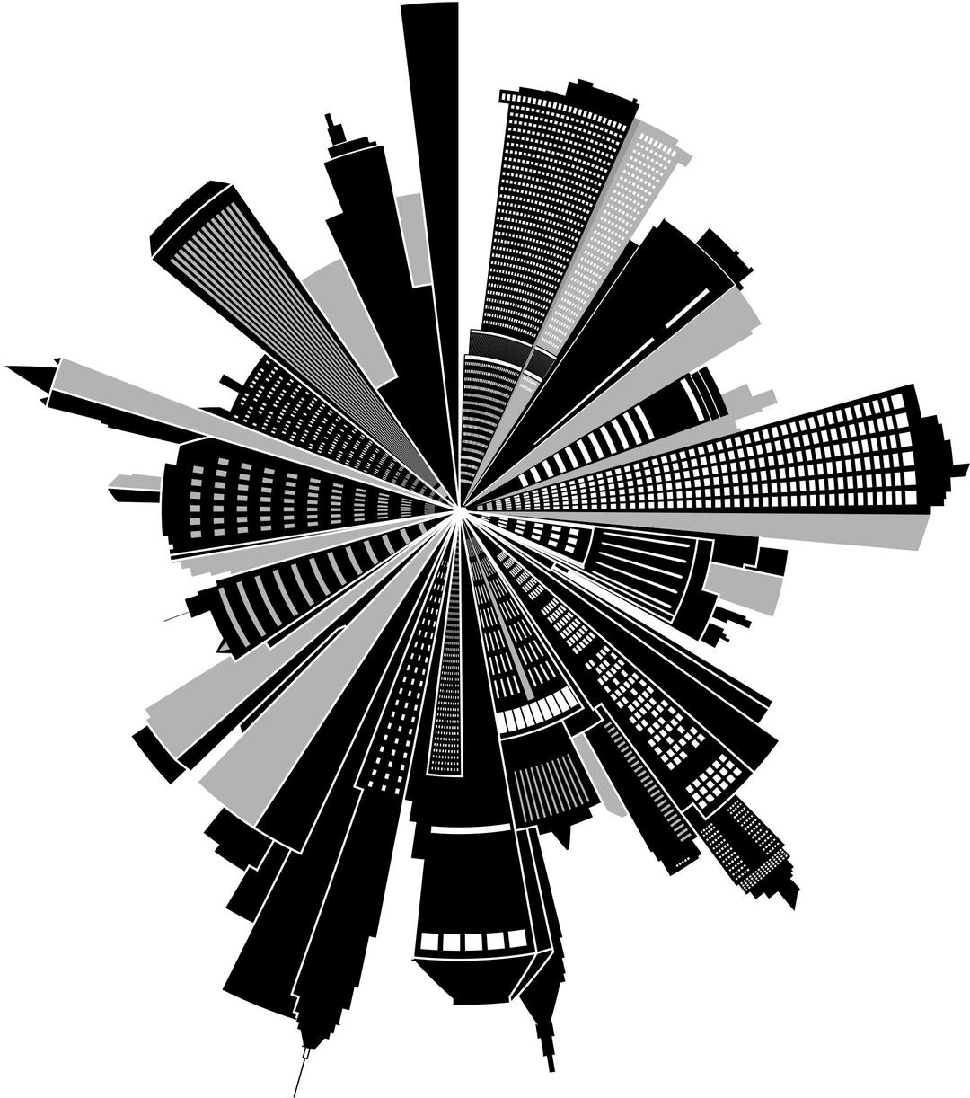 Cityscape Skyline Radial png transparent