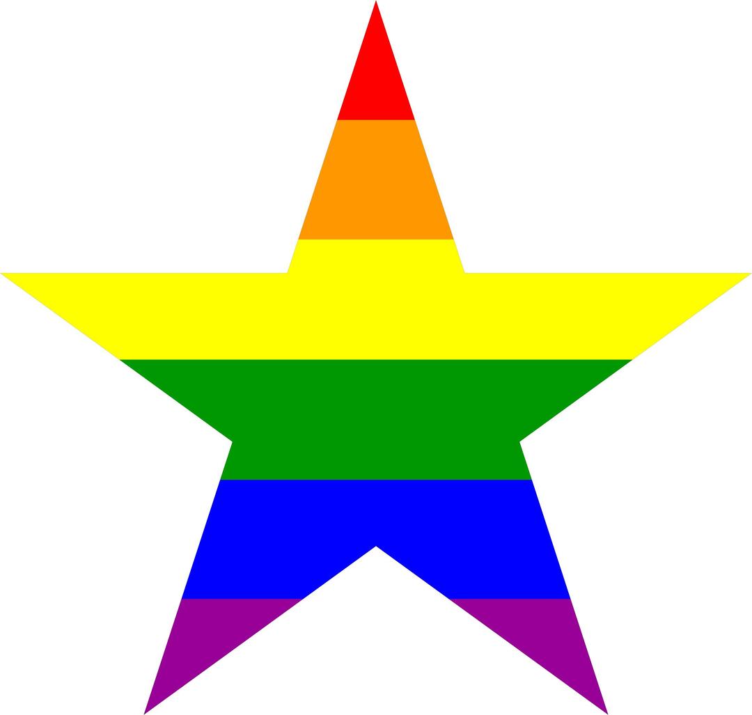 Classical Rainbow Five-Point Star png transparent