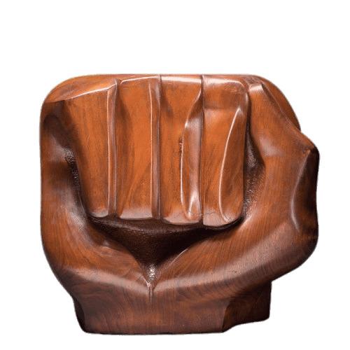 Clenched Fist Wooden Sculpture png transparent