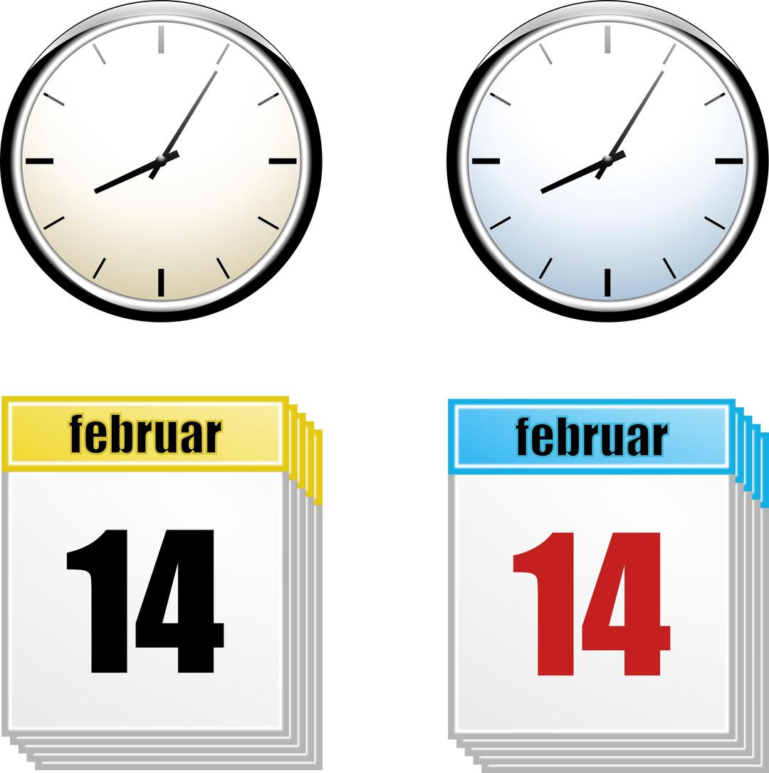 Clock + Calendar png transparent