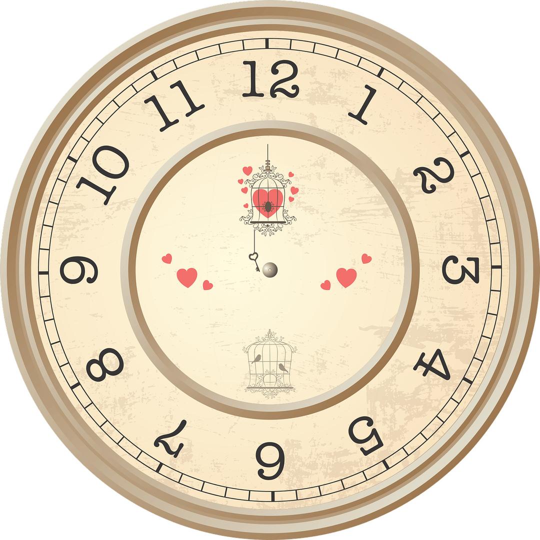 Clock With Hearts Decoration png transparent