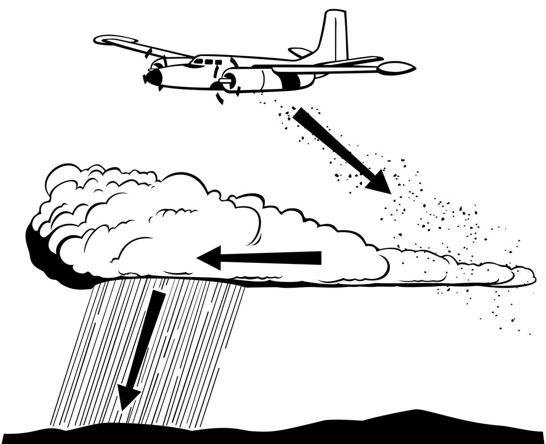 Cloud Seeding by plane png transparent