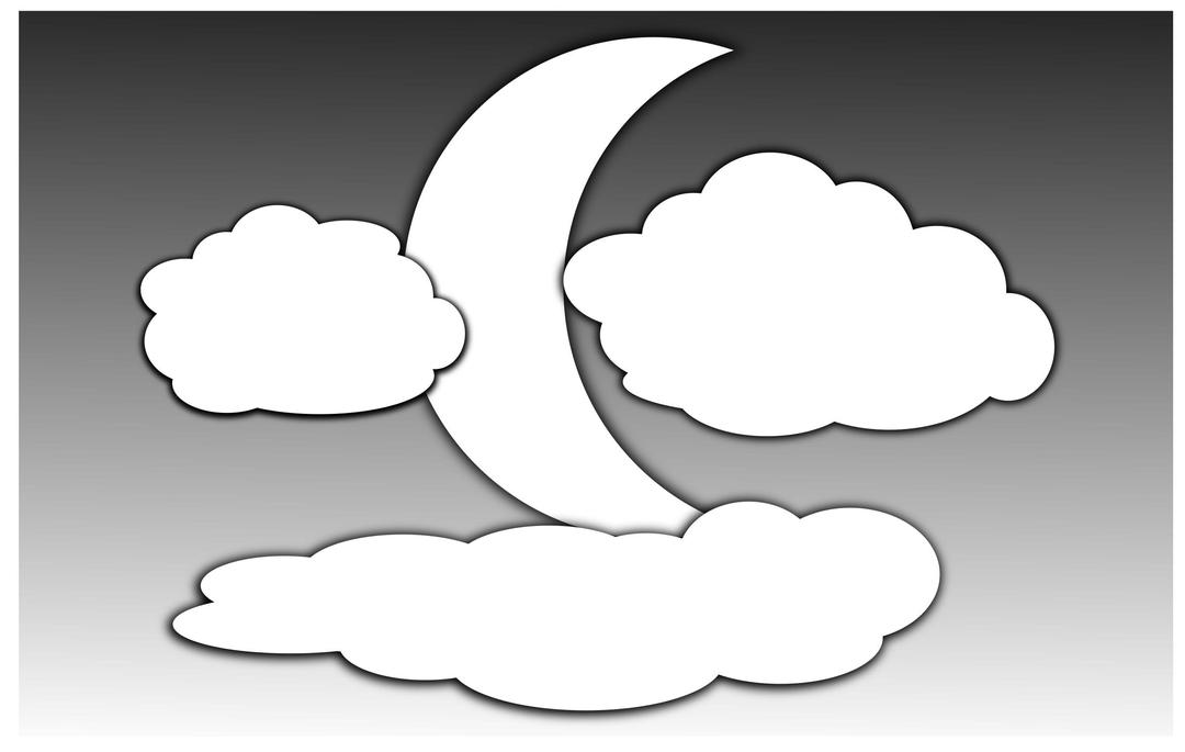 Clouds and the Moon 2 png transparent