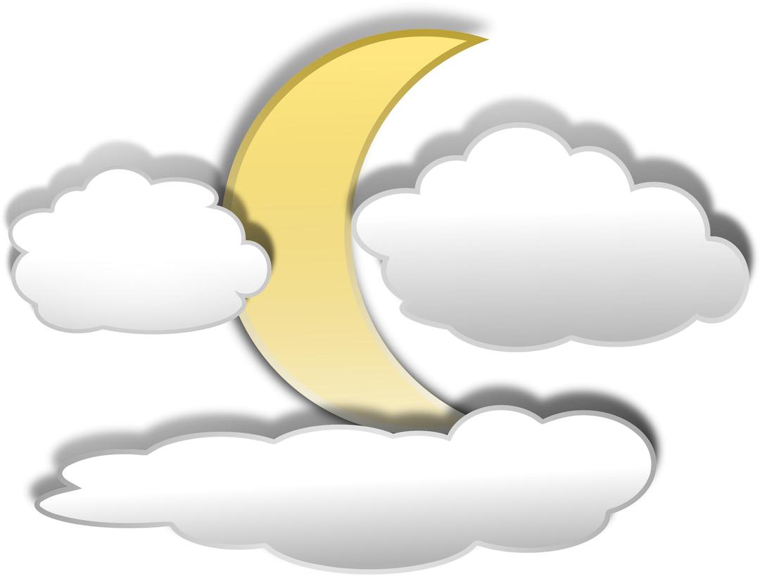 Clouds and the Moon 3 png transparent