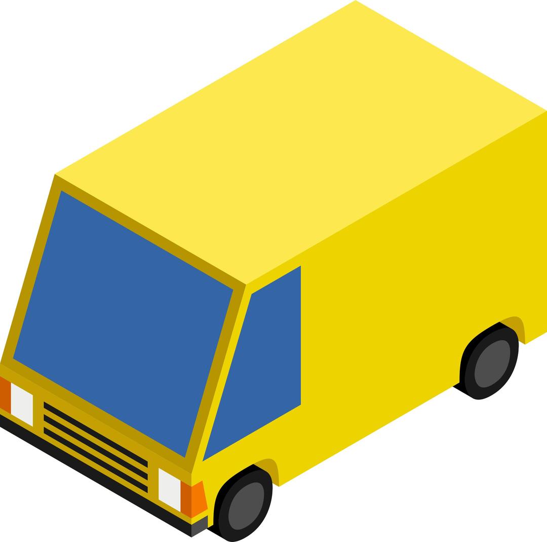 CM Isometric Yellow Van png transparent
