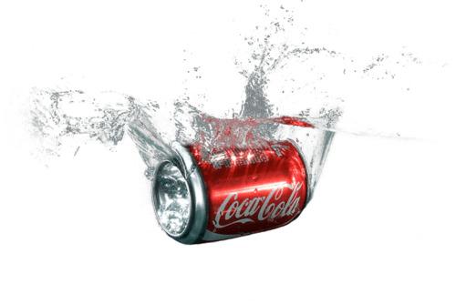 Coca Cola Can Splash In Water png transparent