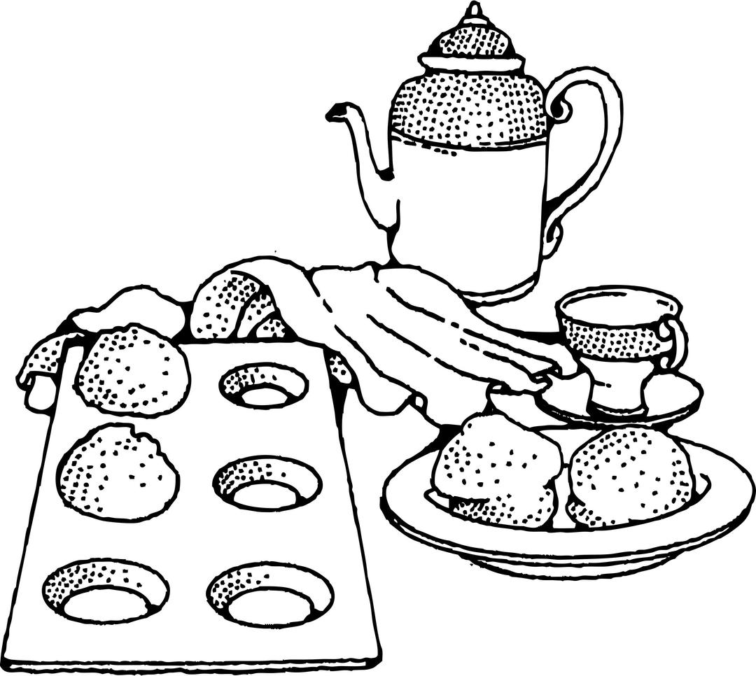 coffee and rolls png transparent