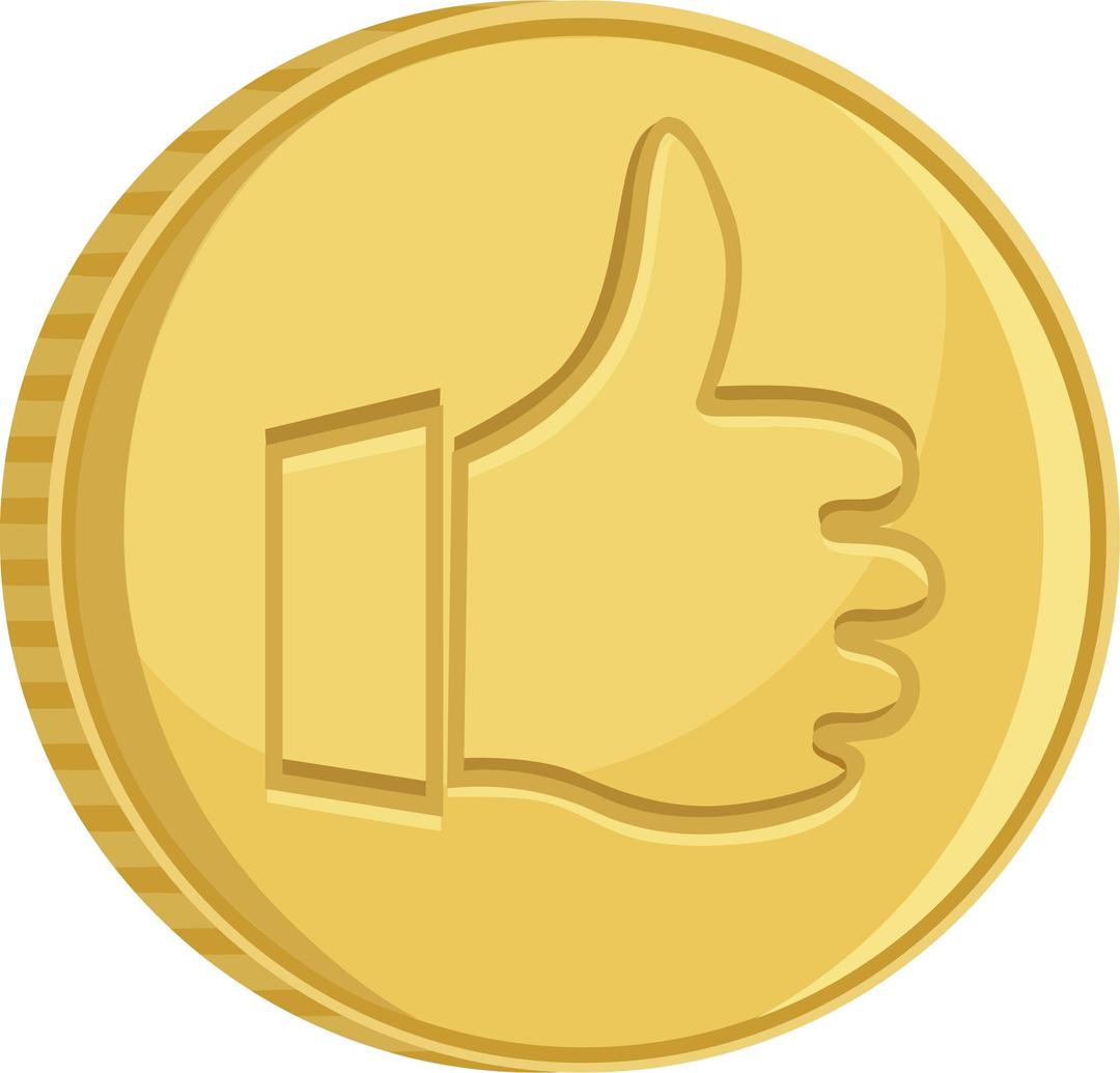Coin thumbs up png transparent