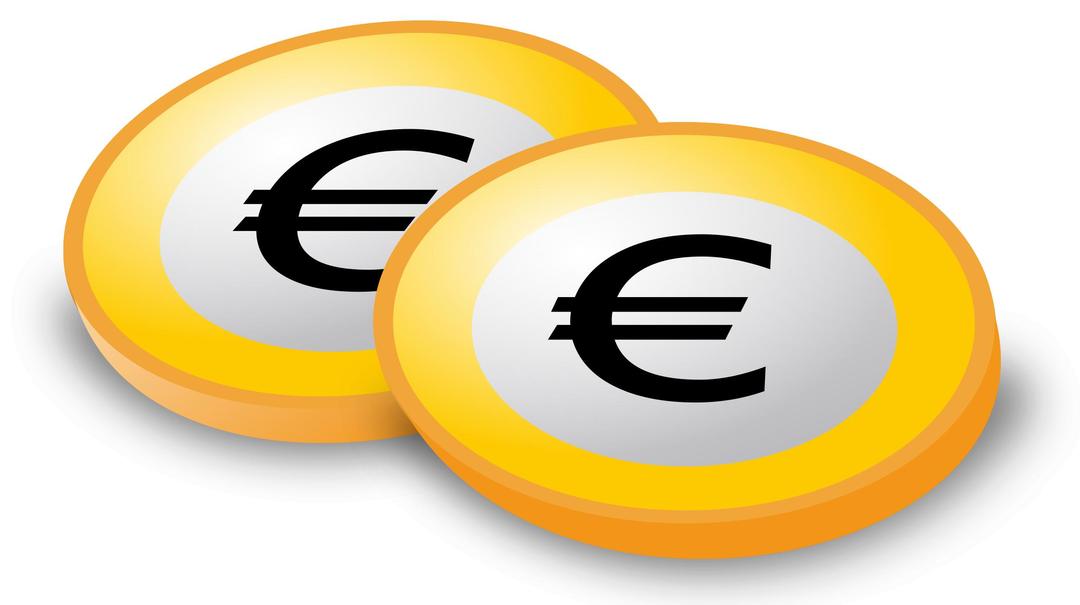 Coins with Euro-Sign png transparent