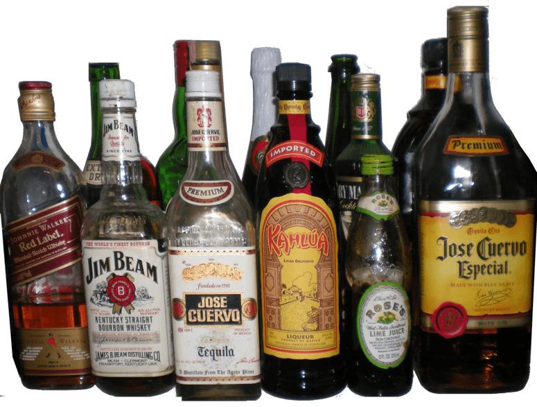 Collection Of Alcohol Bottles png transparent