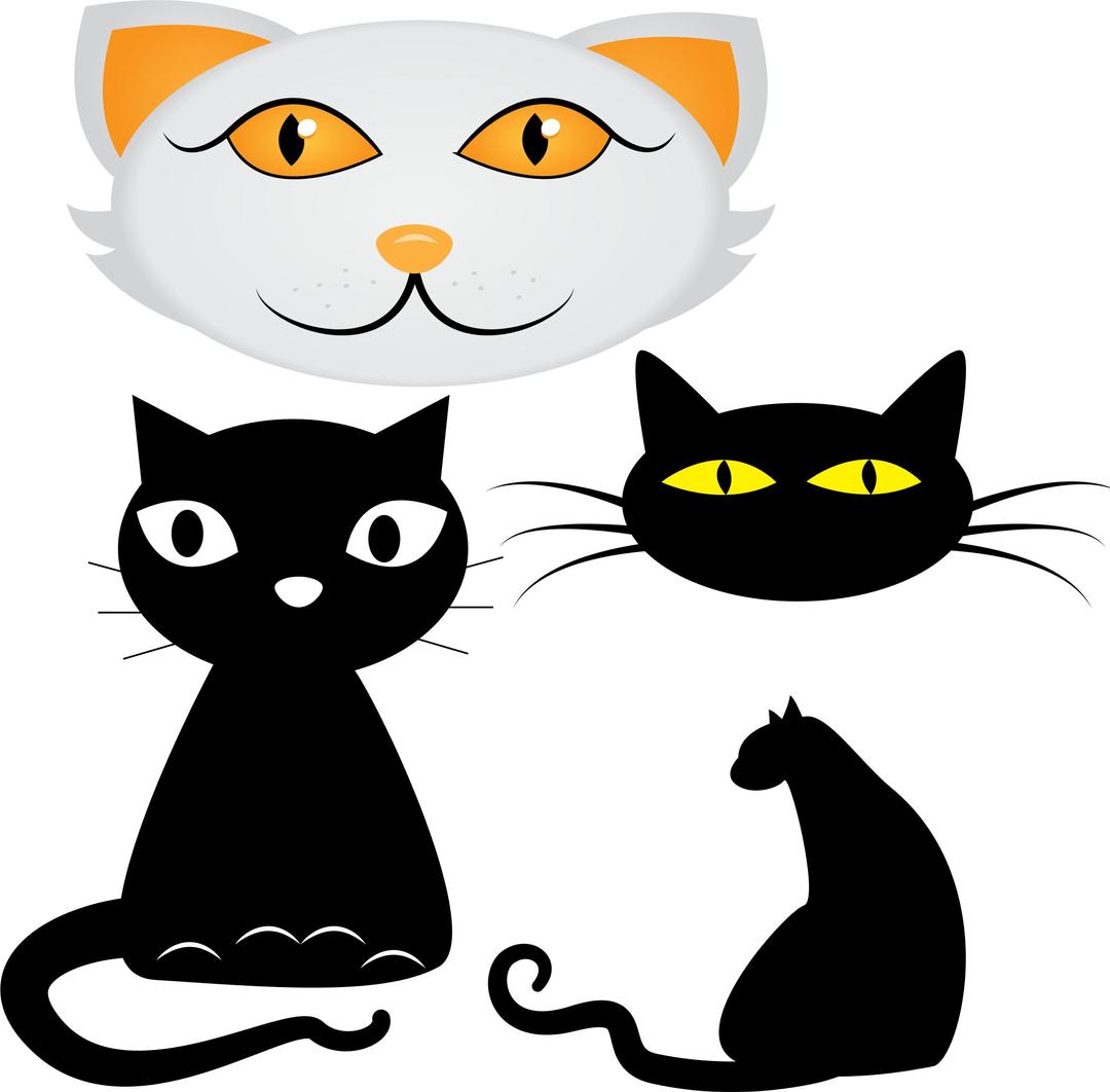 Collection of cat illustrations png transparent