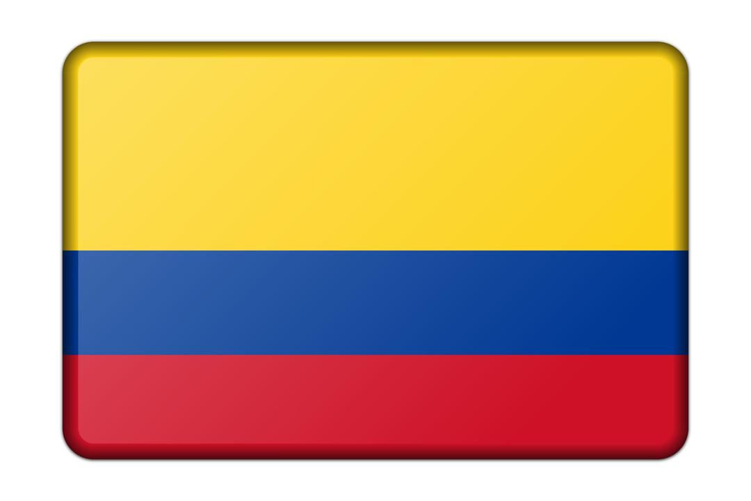 Colombia flag (bevelled) png transparent