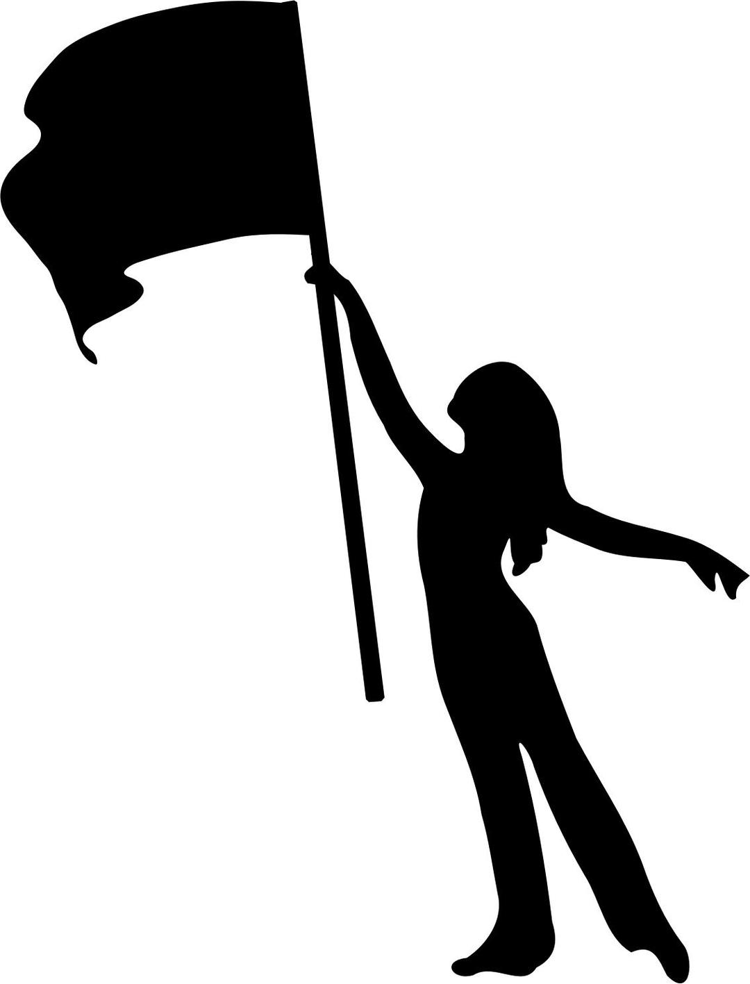 Color Guard Flag Girl Silhouette png transparent