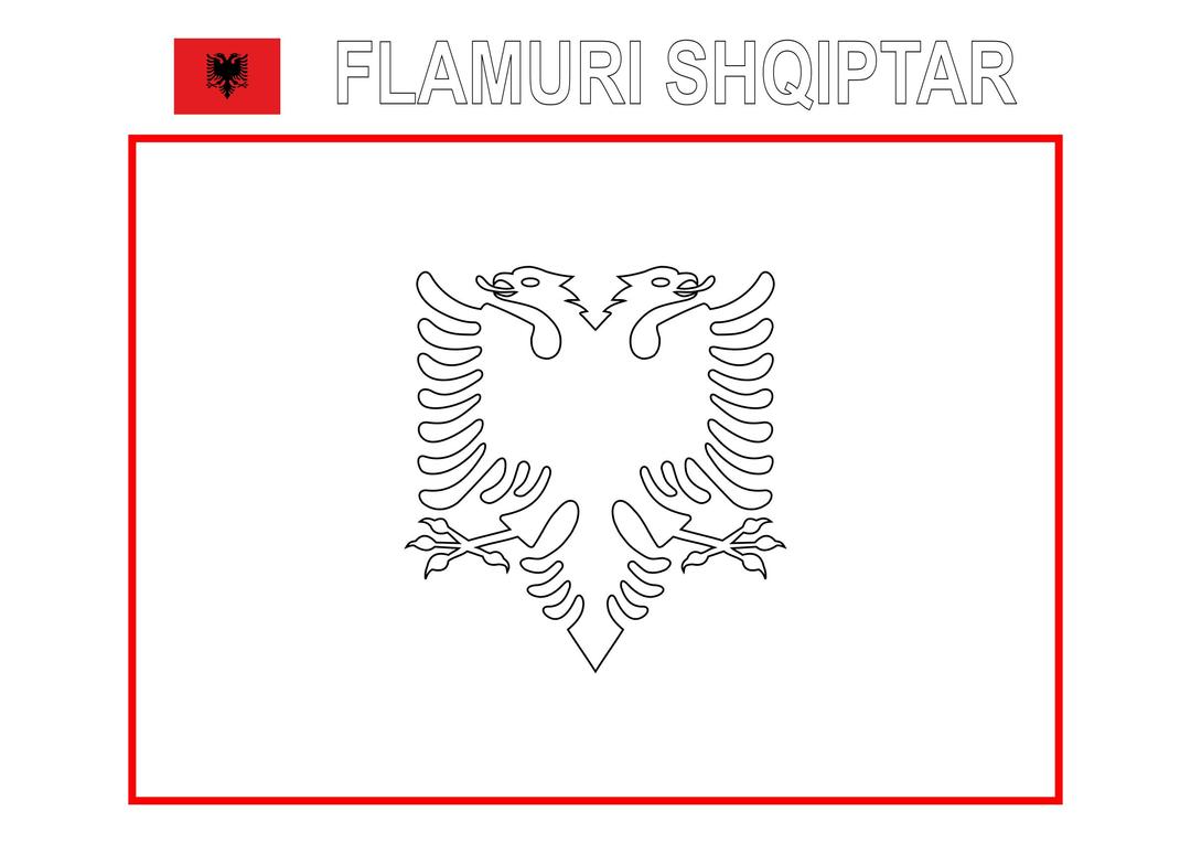Color the flag of Albania png transparent