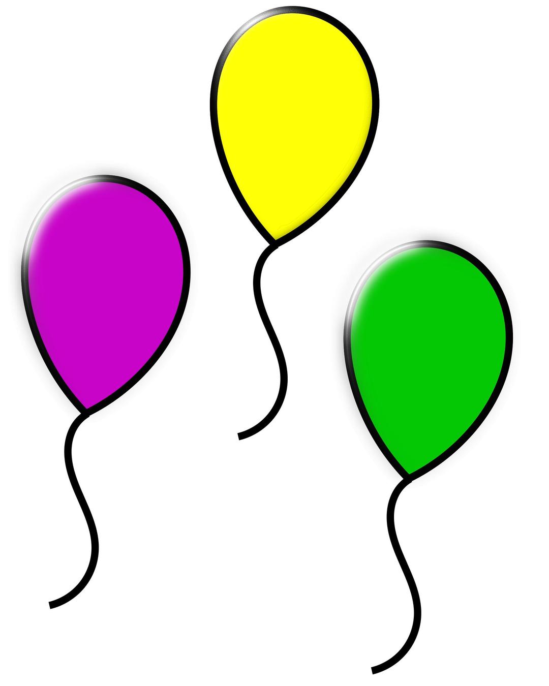 colored balloons png transparent