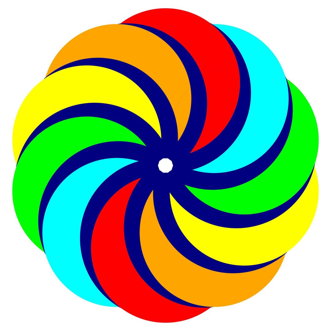 Colored Circles in Decagon shape png transparent