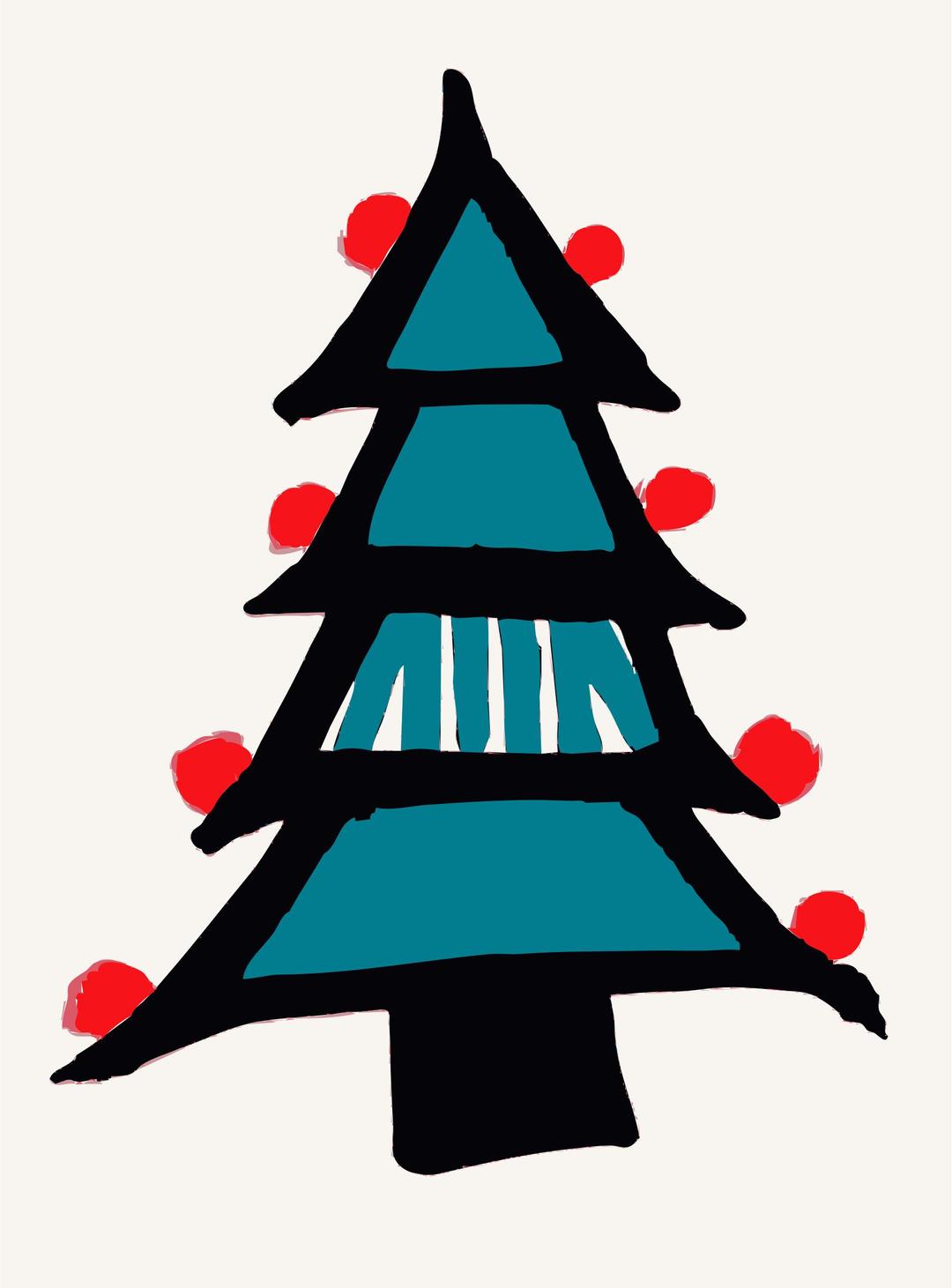Colored in Christmas Tree png transparent