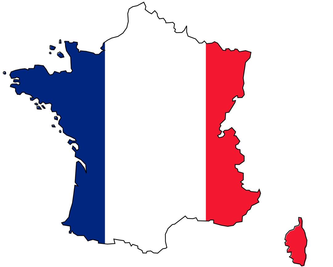 Colored Map of France  png transparent