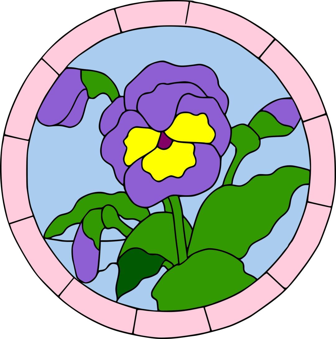 Colored Pansy Stained Glass png transparent