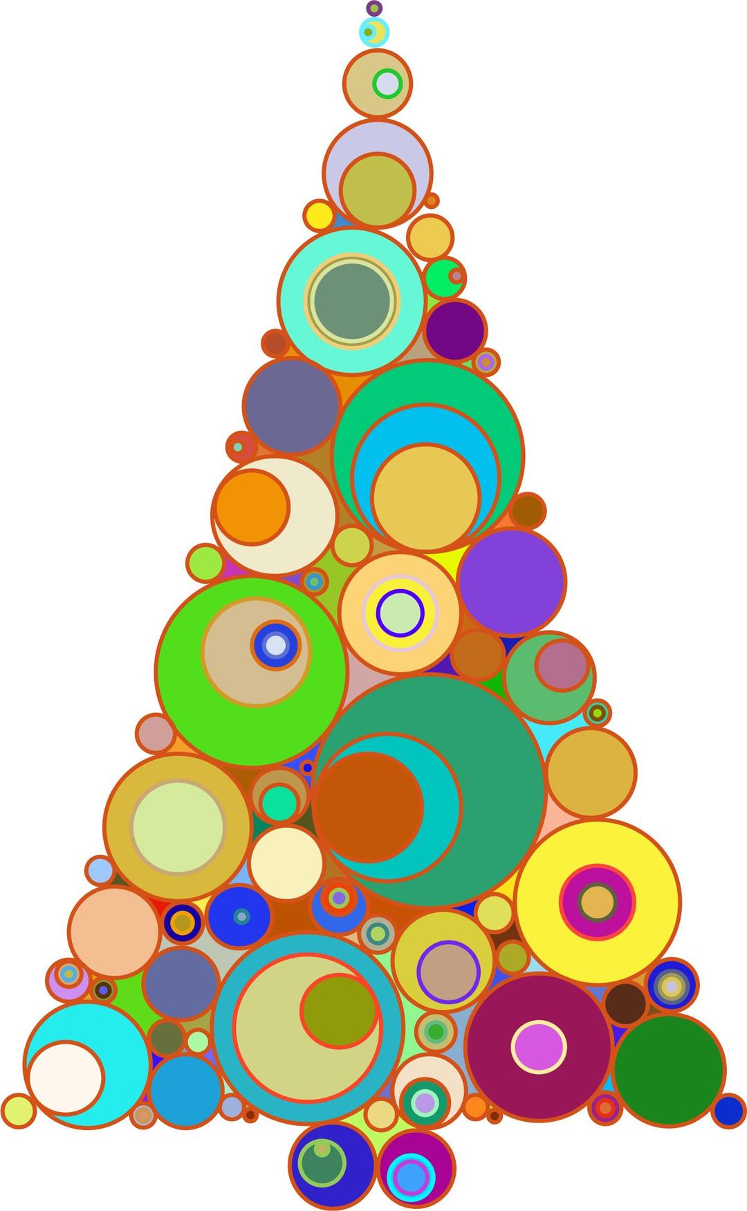 Colorful Abstract Circles Christmas Tree png transparent