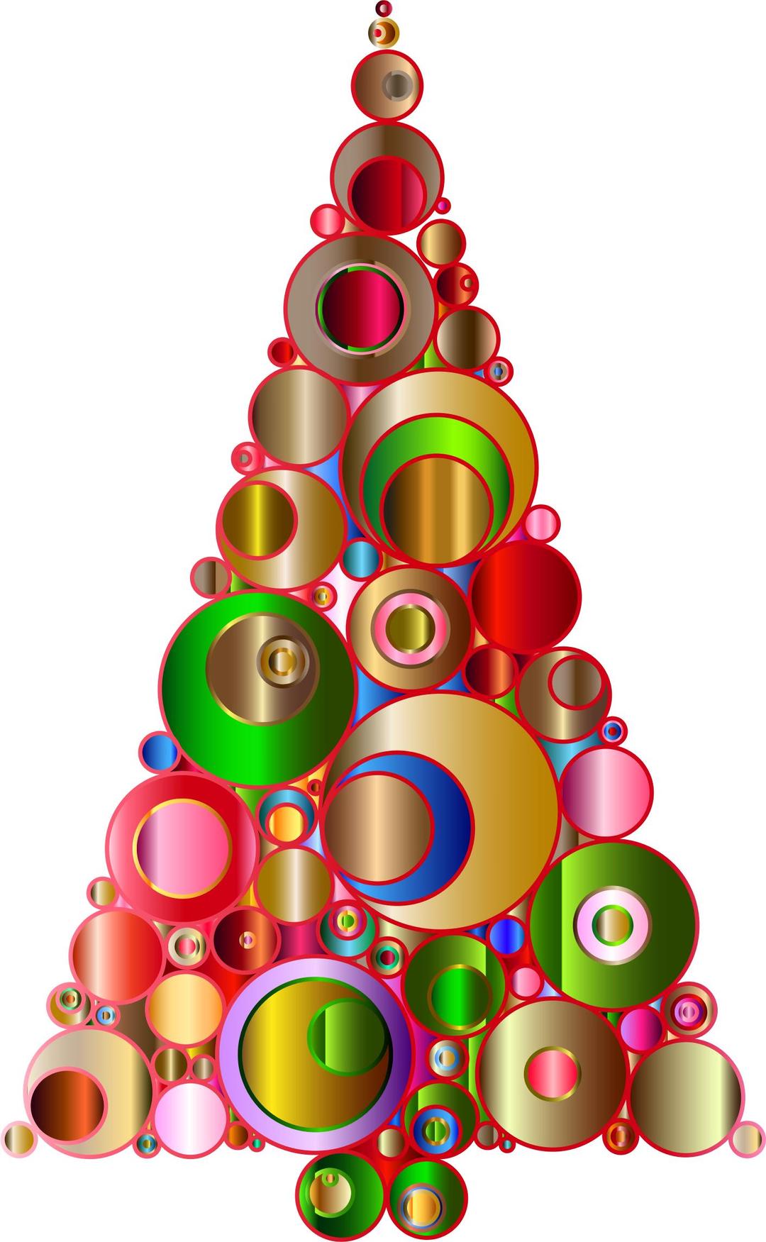Colorful Abstract Circles Christmas Tree 2 png transparent
