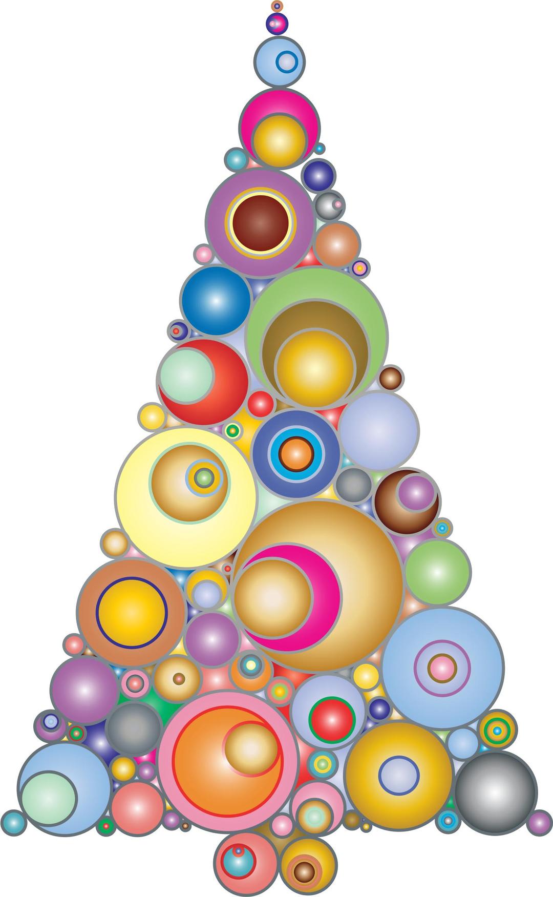 Colorful Abstract Circles Christmas Tree 3 png transparent