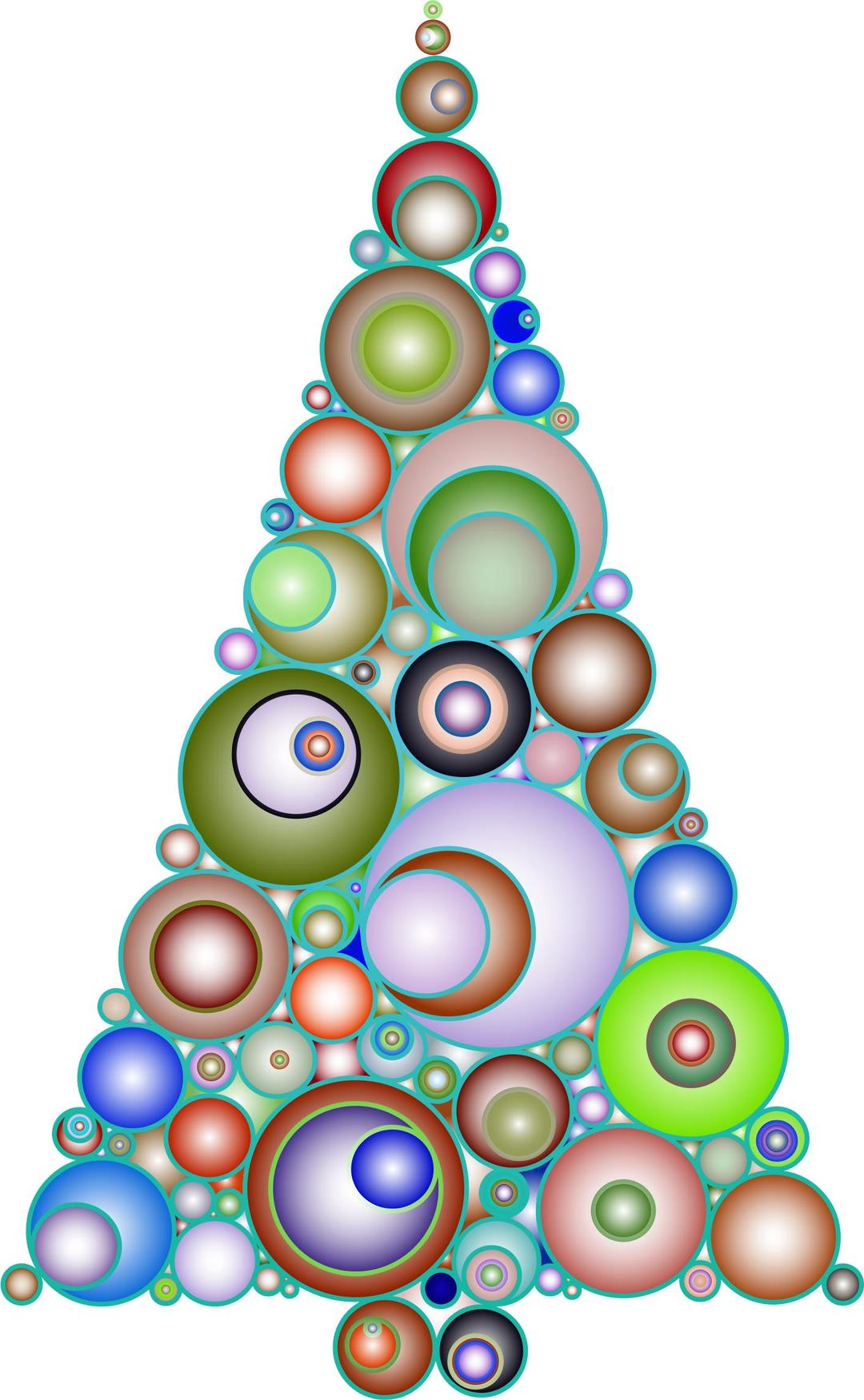 Colorful Abstract Circles Christmas Tree 4 png transparent