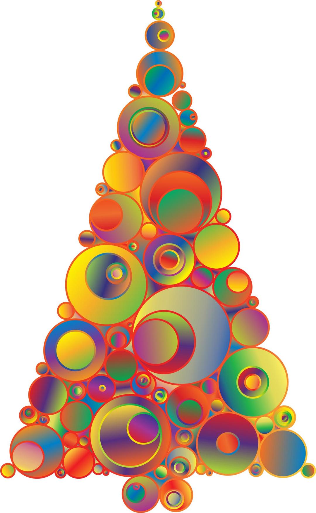 Colorful Abstract Circles Christmas Tree 5 png transparent