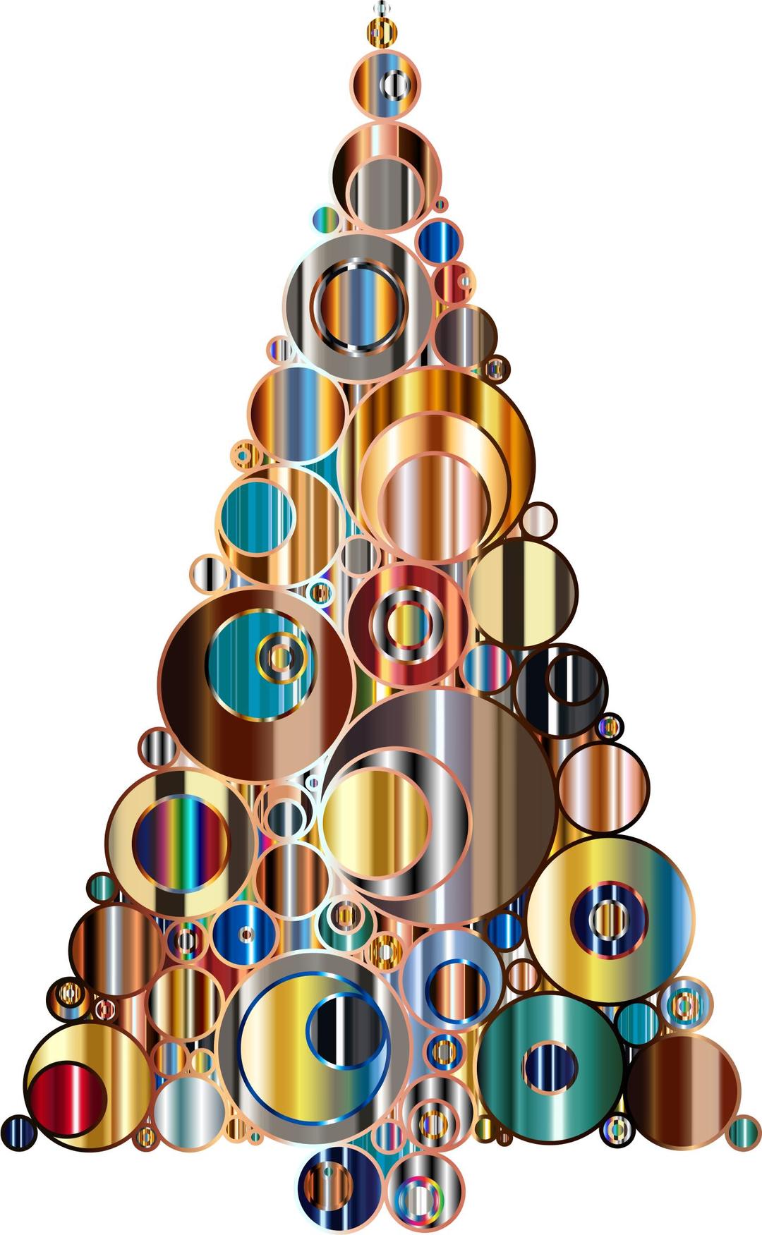 Colorful Abstract Circles Christmas Tree 6 png transparent