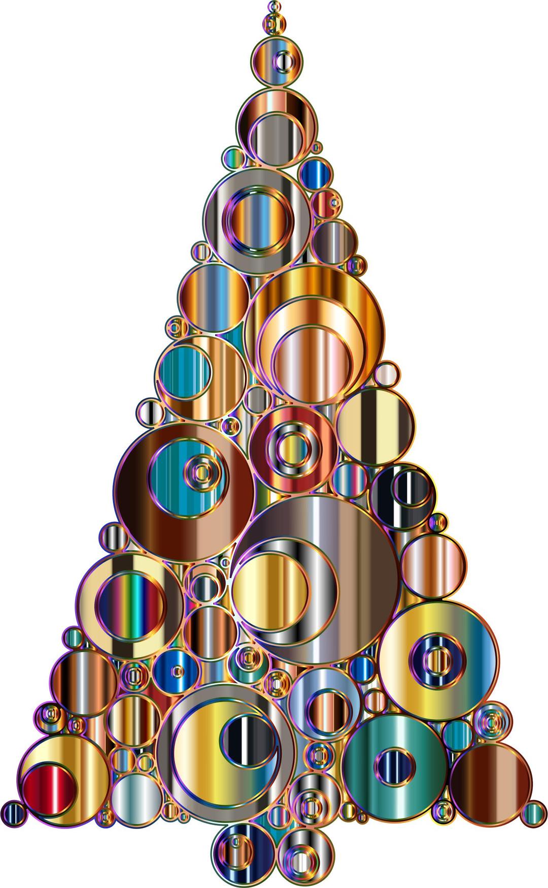 Colorful Abstract Circles Christmas Tree 6 Variation 2 png transparent