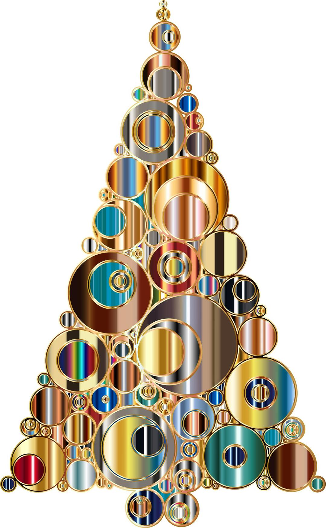 Colorful Abstract Circles Christmas Tree 6 Variation 3 png transparent