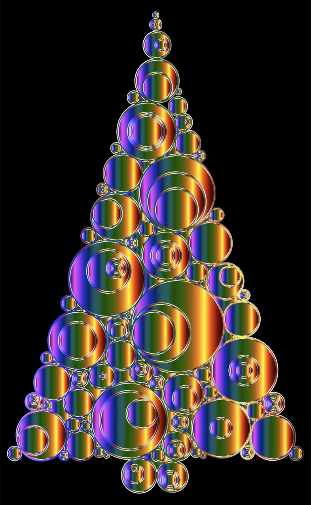 Colorful Abstract Circles Christmas Tree 6 Variation 4 png transparent