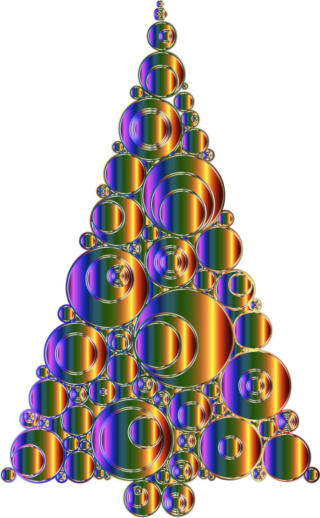 Colorful Abstract Circles Christmas Tree 6 Variation 4 No Background png transparent