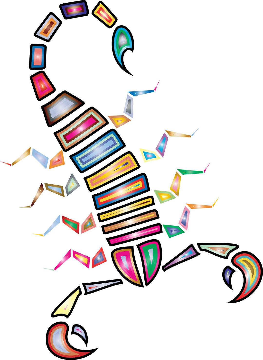 Colorful Abstract Tribal Scorpion png transparent