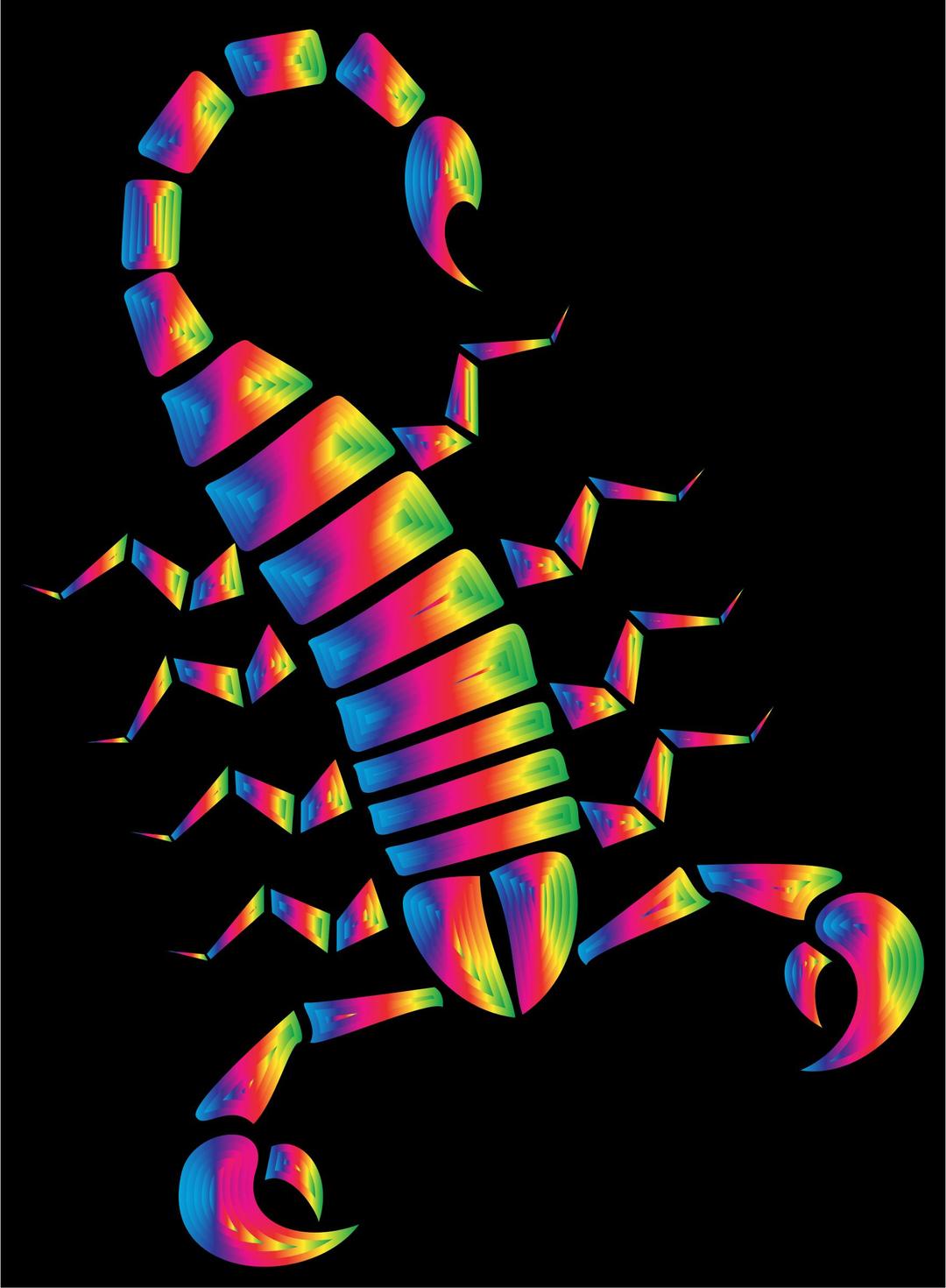 Colorful Abstract Tribal Scorpion 13 png transparent
