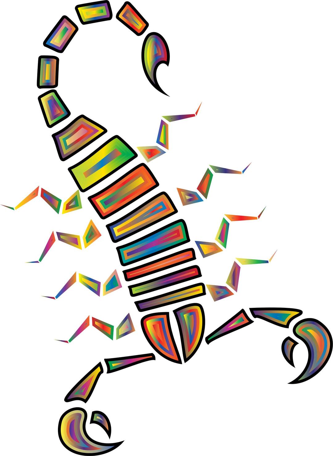 Colorful Abstract Tribal Scorpion 3 png transparent
