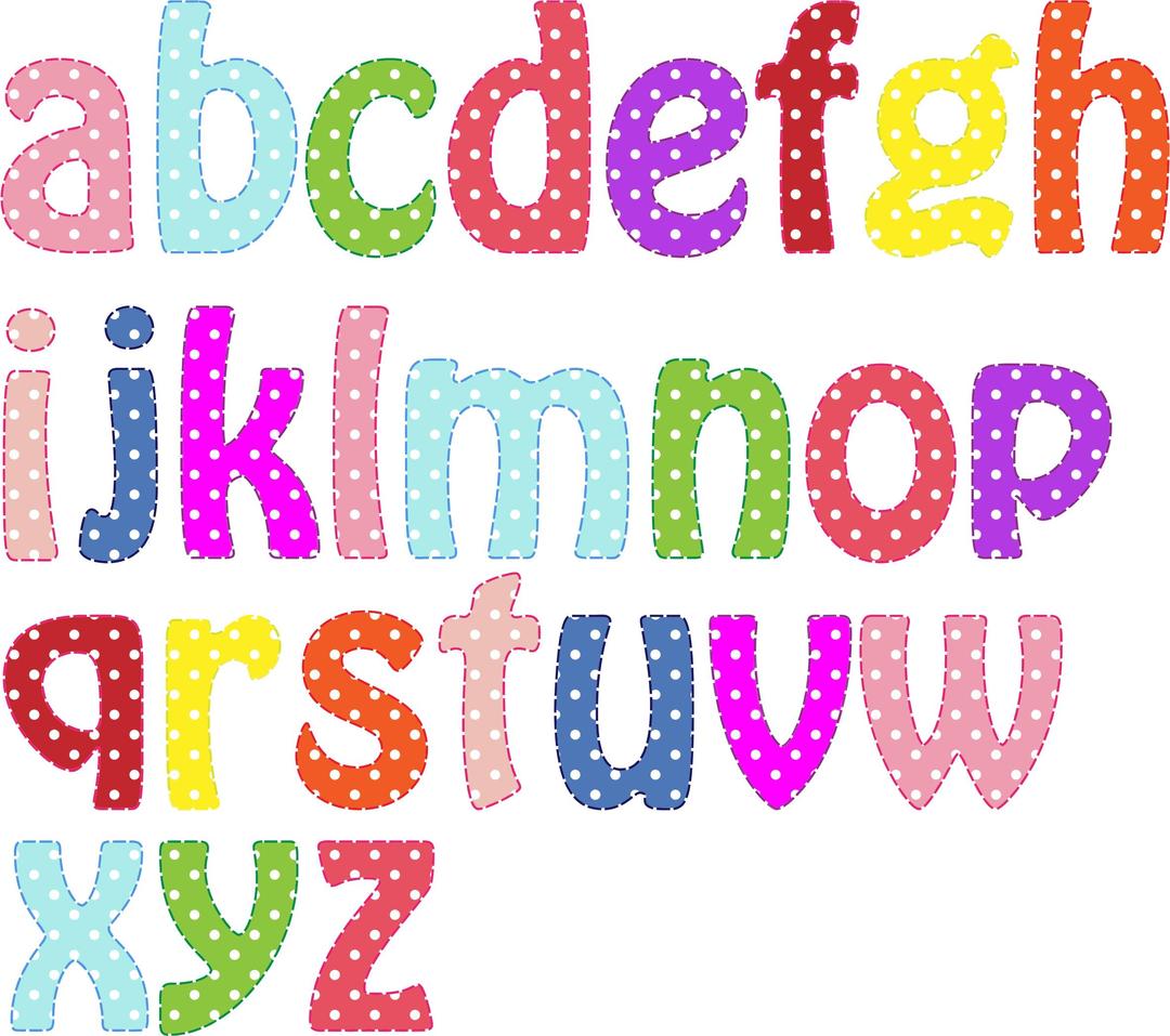 Colorful Alphabet Lowercase png transparent