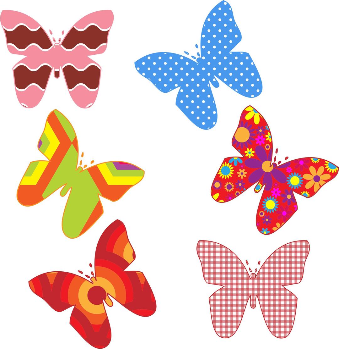 Colorful Butterfly Patterns png transparent