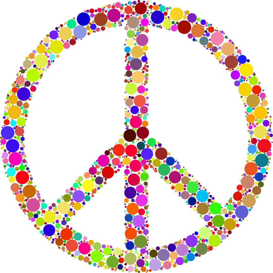 Colorful Circles Peace Sign 2 png transparent