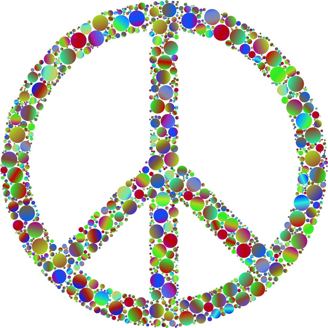 Colorful Circles Peace Sign 6 png transparent