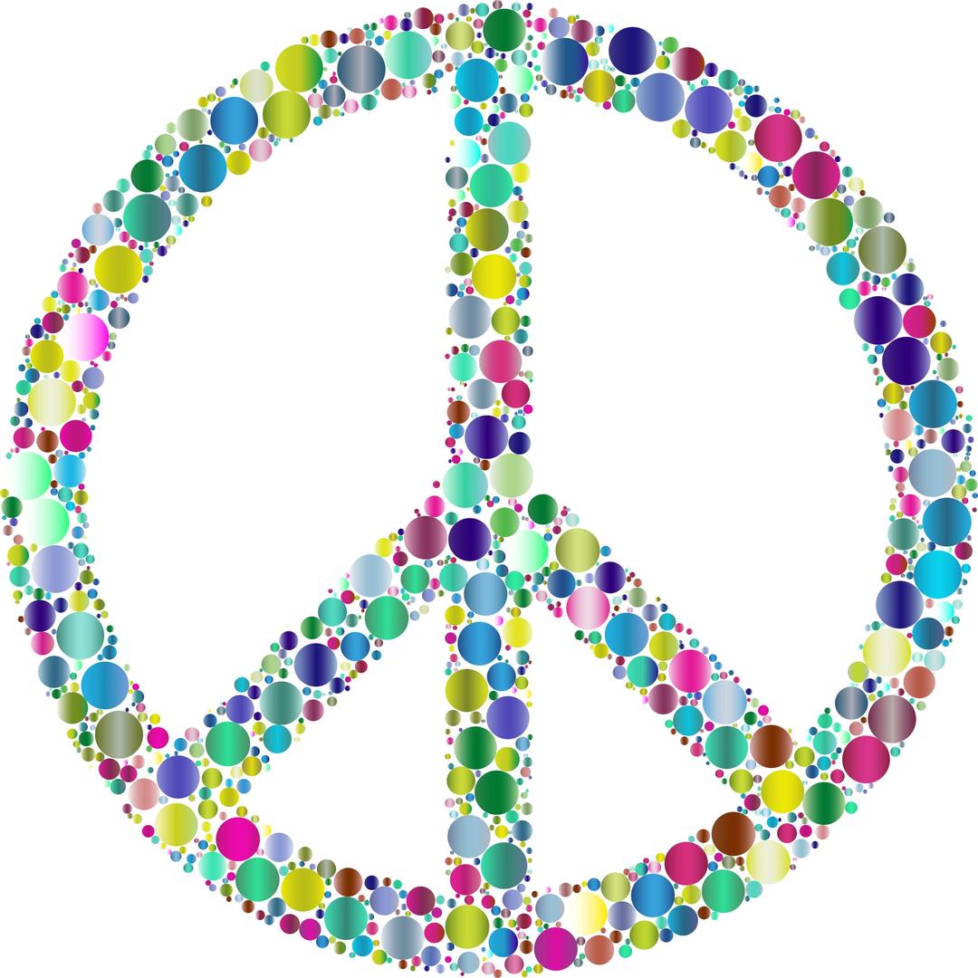Colorful Circles Peace Sign 7 png transparent