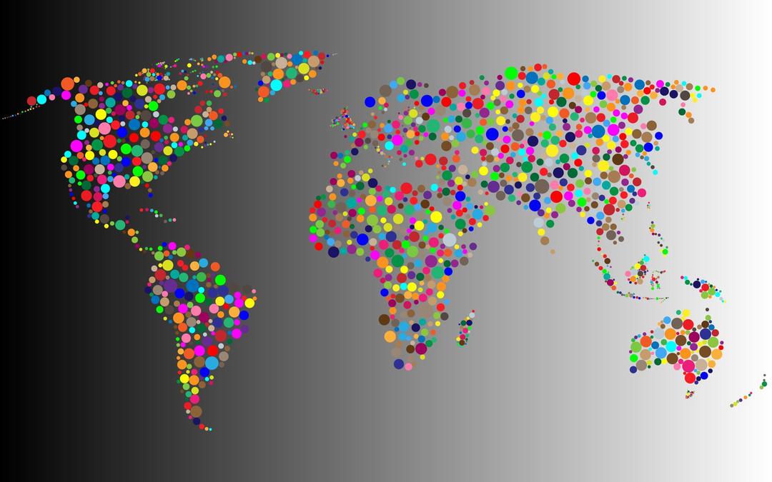 Colorful Circles World Map With Background 6 png transparent