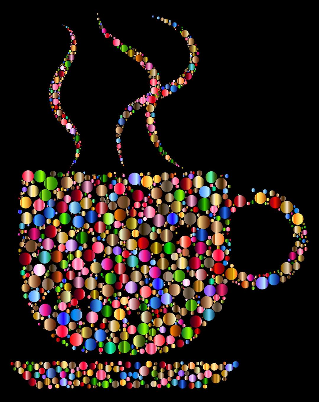 Colorful Coffee Circles 3 With Black Background png transparent