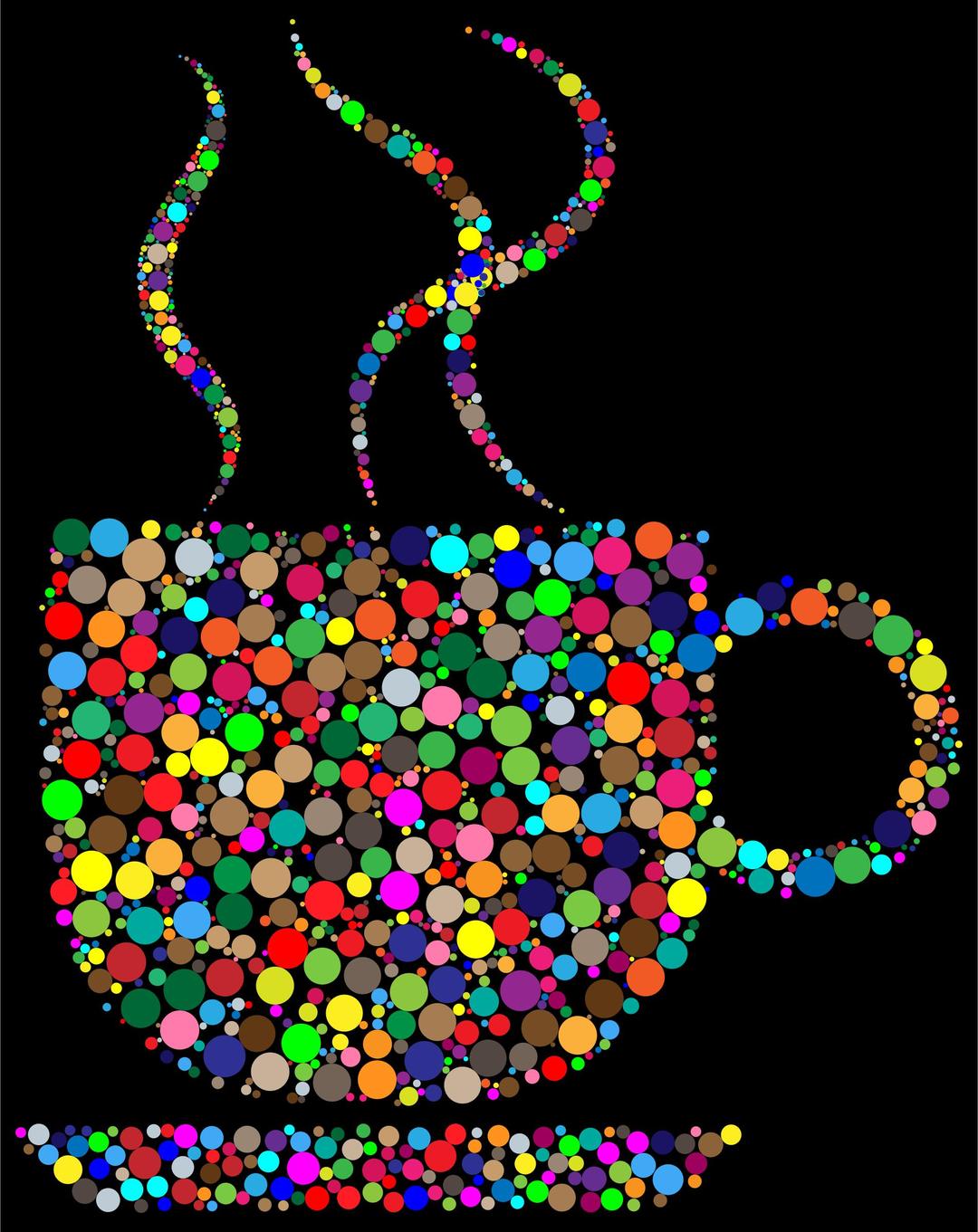 Colorful Coffee Circles With Black Background png transparent