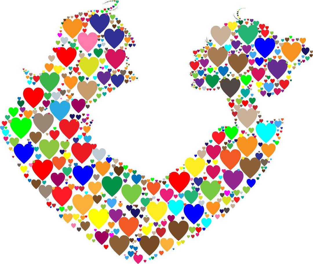 Colorful Couple Silhouette Hearts png transparent
