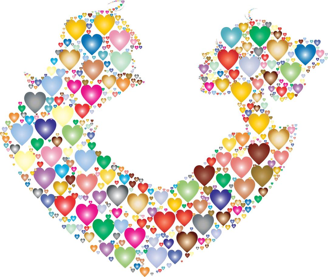 Colorful Couple Silhouette Hearts 2 png transparent