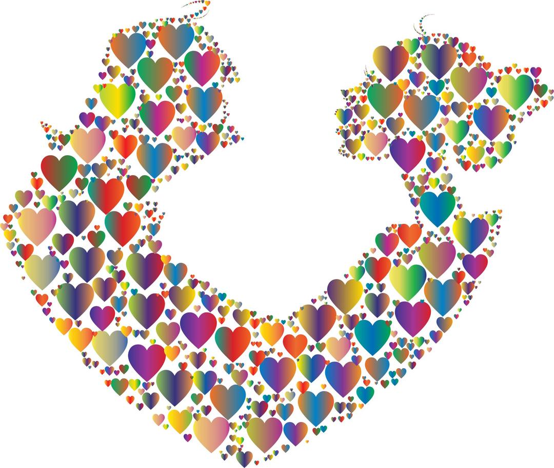 Colorful Couple Silhouette Hearts 3 png transparent